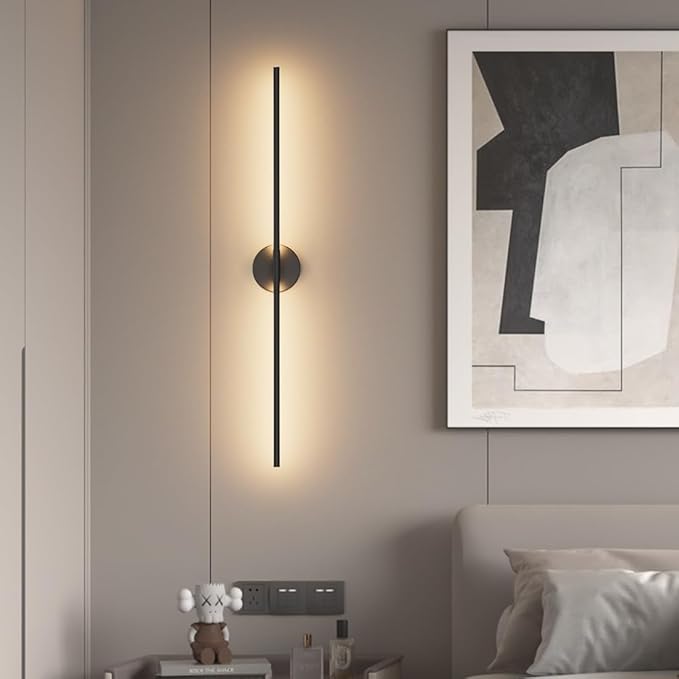 Modern Wall Sconces Set of Two 3000K 40In Hardwired Black Bathroom Sconce Vanity Light Bar 360° Rotate Warm Light for Bedroom Bathroom - Bloomnest