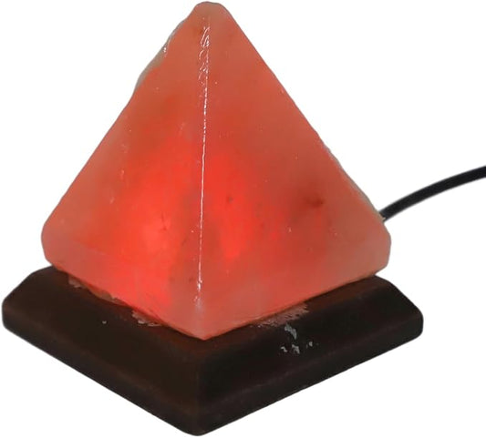 Himalayan Salt Lamp Rock Salt Lamp USB RGB 7 Colors Changing Hand Carved Pyramid Saltstone with Wood Base for Home Decoration Gift - Bloomnest
