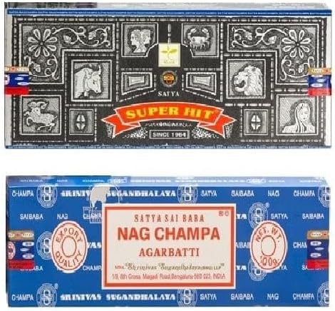 Satya Nag Champa and Superhit 100 gram Incense Sticks for Positivity, Meditation, Relaxation, Yoga, Healing Giftbrit