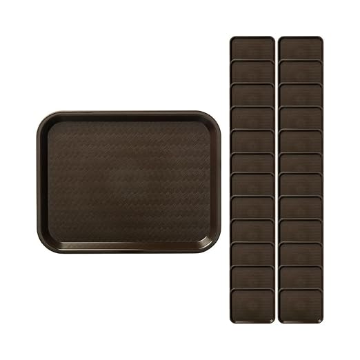 Carlisle FoodService Products CT101469 Cafe Standard Plastic Cafeteria/Fast Food Tray, NSF Certified, BPA Free, 14" Length x 10" Width, Chocolate (Pack of 24) - Bloomnest
