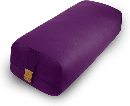 Yoga Bolster (26x10.5x5.5 in) Supportive Yoga Cushion for Restorative Yin Yoga Accessories Rectangular Bolster for Stretching Meditation Pillow 100% Organic Cotton Removable Washable Cover - Bloomnest