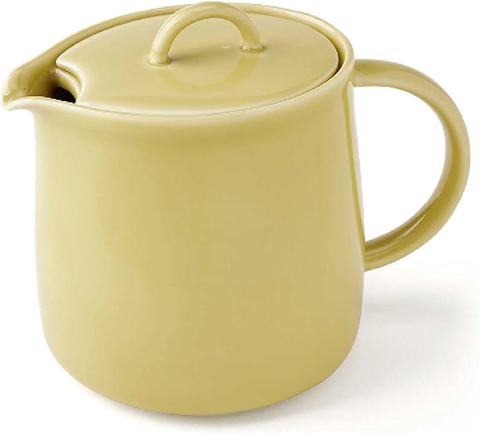 Fourlife 620 Lmc Lemoncello D'Anjou Teapot, Pottery, 19.1 fl oz (591 ml), 3 Cups, Includes Tea Strainer, Microwave and Dishwasher Safe, Yellow, Yellow - Bloomnest