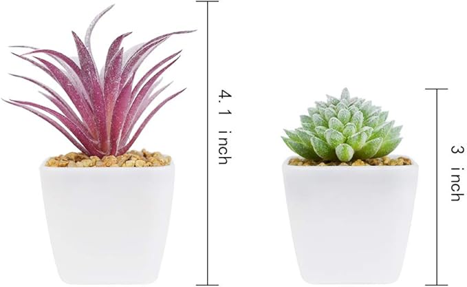 Tiita Artificial Faux Succulents in Pots Fake Plants Plastic Arrangement Planter Small Mini Tiny Decoration for Home Office Desk Window Sill Bathroom Bedroom Outdoor Indoor 12 Set - Bloomnest