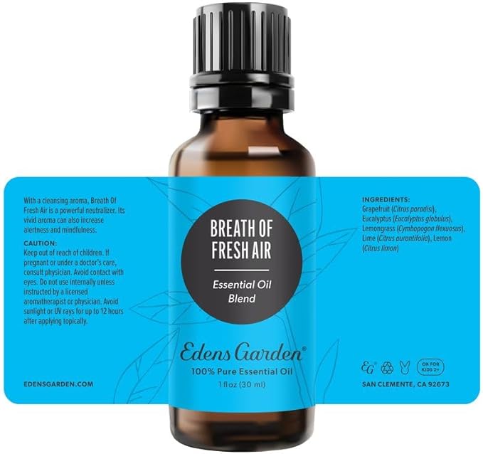 Edens Garden Breath of Fresh Air Essential Oil Blend- 100% Pure Premium Grade, Undiluted, Natural, Therapeutic, Aromatherapy, The Best for Skin, Humidifiers, Candle 118 ml (4 fl oz) EdensGarden
