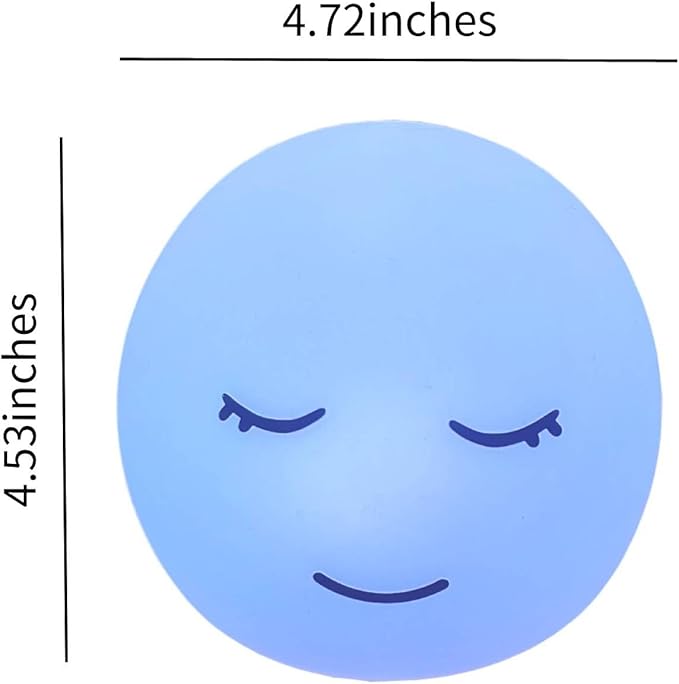 Breathing lamp Guided Visual Meditation Tool for Mindfulness, Slow Your Breathing & Calm Your Mind for Stress & Anxiety Relief, 3 Color and 478 Seconds Breathing Mode Silicone Cute Smiley face lamp YeeBeny