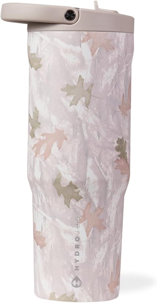 HydroJug Sport - Stainless Steel Tumbler with Straw, Vacuum Insulated, 40oz Leakproof Water Bottle, Ergonomic Design, Reusable, Dishwasher Safe, Rubber Base, Durable for Gym or Outdoors, Camo