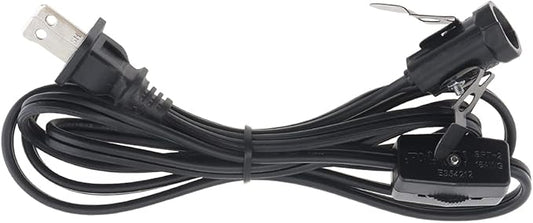 RTNLIT Salt Lamp Cord Replacement, Night Light Cord with E12 Light Bulb Socket Rotary Switch Plug for Christmas Village Accessories, Blow Mold Light Kit, Halloween Pumpkin Lights(Black, 4.9 feet)