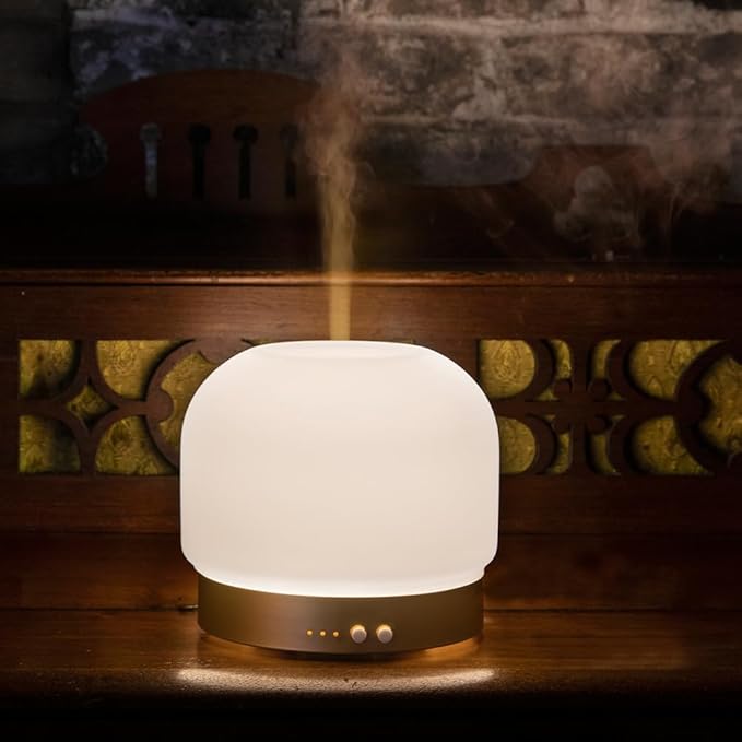 Essential Oil Diffusers for Large Room 280ml Aromatherapy Diffuser for Home - Glass Cover, 4 Timers, Auto Shut-Off, Adjustable Lights, No Beep - Bloomnest