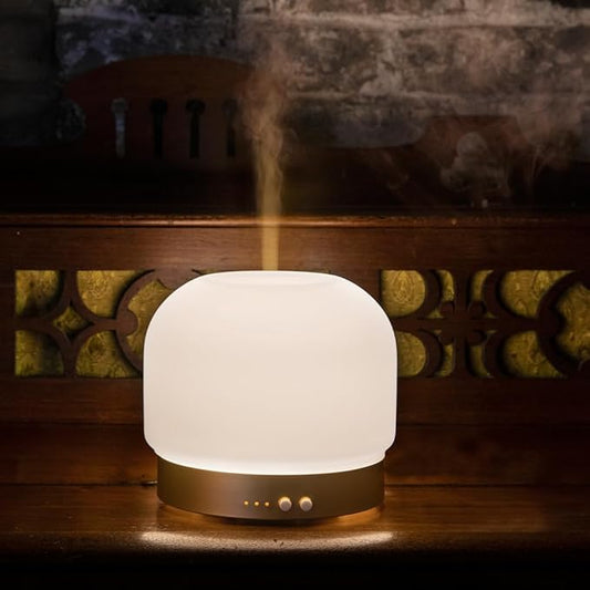 Essential Oil Diffusers for Large Room 280ml Aromatherapy Diffuser for Home - Glass Cover, 4 Timers, Auto Shut-Off, Adjustable Lights, No Beep - Bloomnest