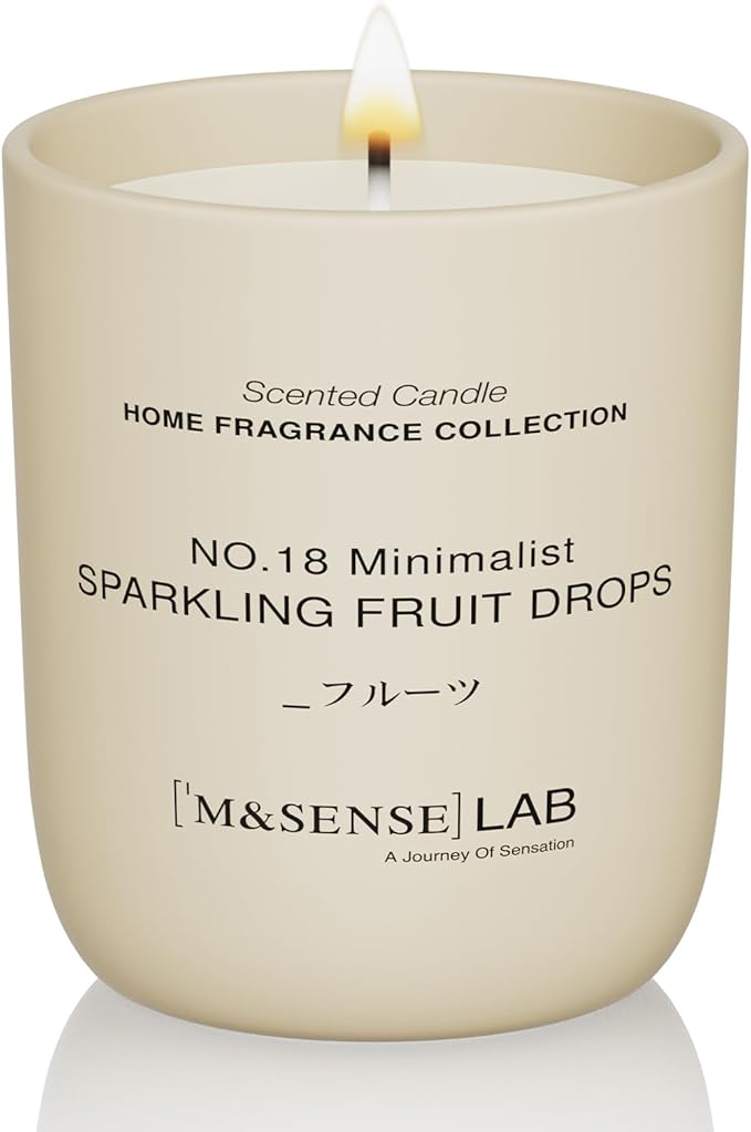 M&SENSE Natural Soy Candle| Sparkling Fruit Drops | 5.3 oz | Minimalist Scented Candle for Relaxation, Gifting, Home Décor | for Bedroom, Office, Party Small - Bloomnest