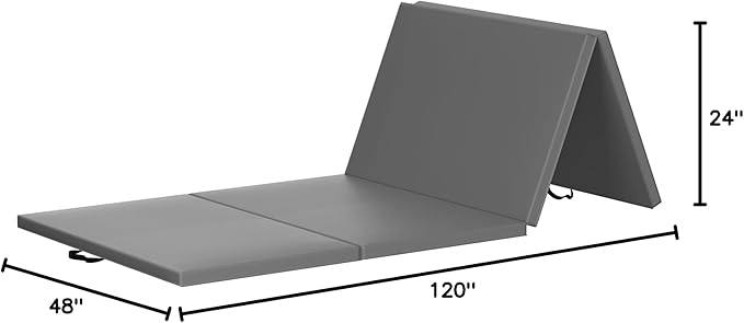 BalanceFrom 10x4 Feet 4-Panel Folding Gymnastics Mat – 2-Inch Thick Pad with Vinyl Surface and Carrying Handles for Tumbling, Yoga, Pilates, Home Workouts, and Martial Arts - Bloomnest