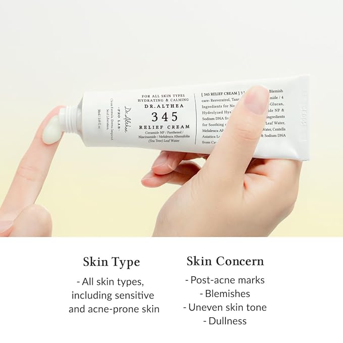 Dr.Althea 345 Relief Cream | Daily Face Moisturizer for Soothing Recovery and Blemish Care with PDRN & Niacinamide | Korean Vegan Skin Care for All Skin Types, 0.50 Fl Oz (Ver.2 - Pack of 1) - Bloomnest