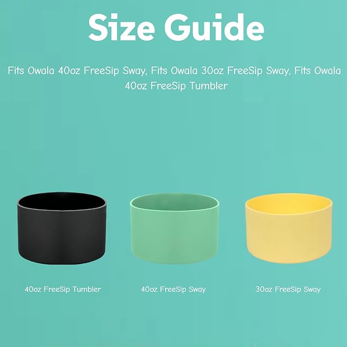 Silicone Boots Compatible with Owala 30oz & 40oz FreeSip Sway Bottles – Non-Slip, Scratch-Resistant Protective Sleeve KPWIN