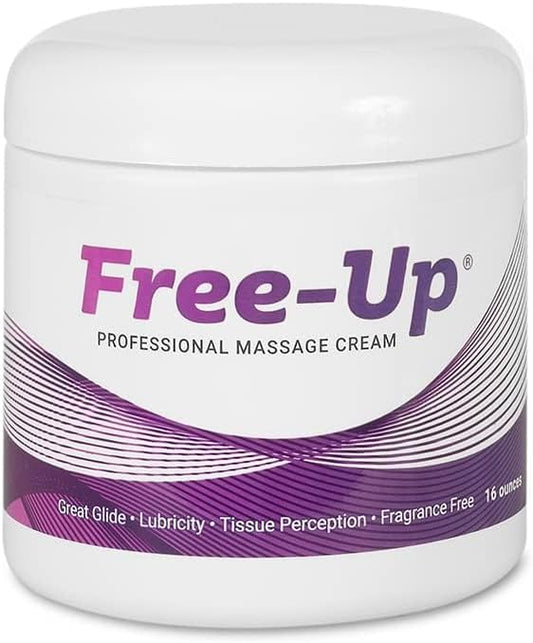 Free-Up-Professional Massage Cream, Fragrance-Free, Great Glide, Lubricity, Tissue Perception, Perfect for Physical Therapy, Massage Versatile, Non-Greasy, 16 Oz Jar - Bloomnest