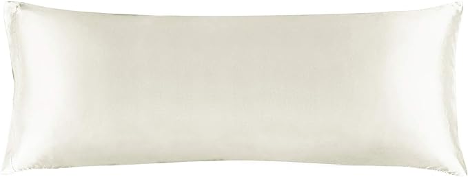 BEDELITE Satin Body Pillow Cover, Super Soft and Cooling Body Pillow Pillowcase for Hair and Skin, Breathable Silky Full Long Pillowcase Cover(20"x54", Ivory) - Bloomnest