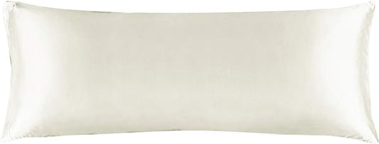 BEDELITE Satin Body Pillow Cover, Super Soft and Cooling Body Pillow Pillowcase for Hair and Skin, Breathable Silky Full Long Pillowcase Cover(20"x54", Ivory) - Bloomnest