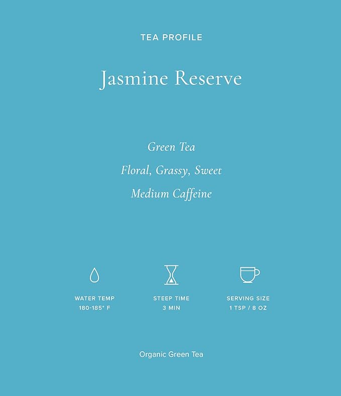 Art of Tea | Organic Jasmine Reserve (Jasmine Tea) | 50 Eco Friendly Pyramid Tea Bag Sachets - Bloomnest