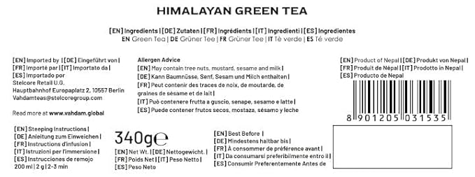 VAHDAM, Green Tea Leaves From Himalayas 170+ Cups (12oz) High Elevation Grown Green Tea Leaves From Himalayas | Pure Unblended Single Origin Green Loose Leaf Tea | Vacuum Sealed - Bloomnest