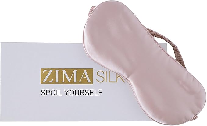 ZIMASILK 100% 22 Momme Pure Mulberry Silk Sleep Mask,Filled with 100% Mulberry Silk,Silk Wrapping Strap- Super Soft & Comfortable Sleep Eye Mask for Sleeping (Light Plum) - Bloomnest