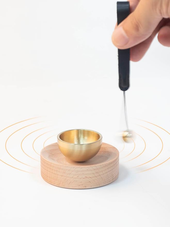 Portable Mini Singing Bowl Set Beautiful sound and look Little Tibetan Singing Bowl Set | Easy To Play | Chakra therapy, hand beaten | Creates Beautiful Sound for Healing, Meditation & Relaxation - Bloomnest