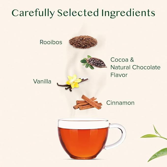 VAHDAM Chocolate Vanilla Herbal Tea (3.5 oz, 50+ Cups) | Rooibos, Chocolate, Vanilla | Loose-Leaf, Vacuum Sealed for Freshness - Bloomnest