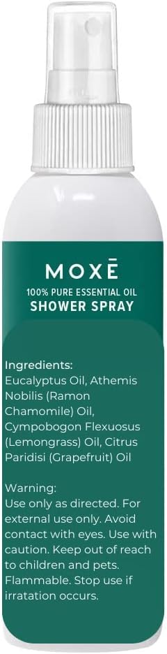 MOXE Eucalyptus Oil Shower Mist, Spa Steam Spray, Certified Natural 100% Essential Oils, Made in USA, Aromatherapy, Sinus Congestion Relief, Tension Relief (8oz) - Bloomnest