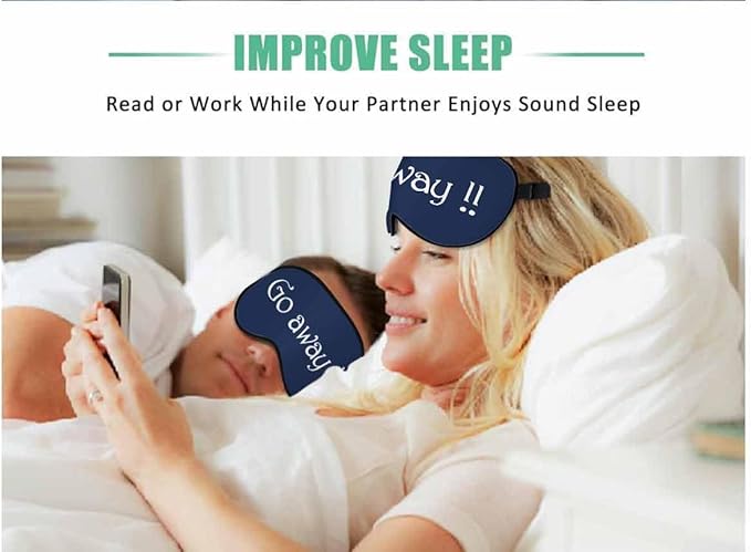 Go Away Sleep Eye Mask Funny Phrase Men Women Sleep Mask with Adjustable Strap Eye Cover Eye Shade for Travel, Nap,Meditation - Bloomnest