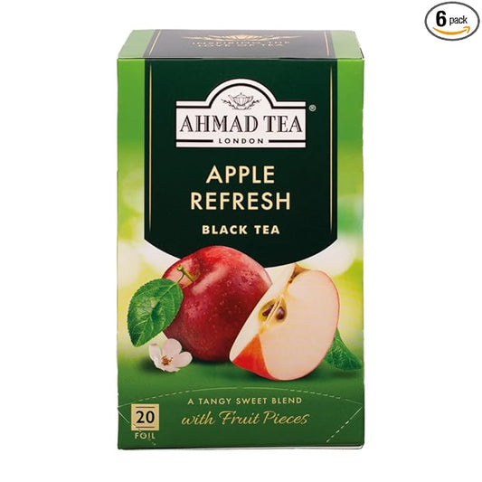 Ahmad Tea Apple Refresh Black Tea, 20-Count Tea Bags (Pack of 6) - Bloomnest