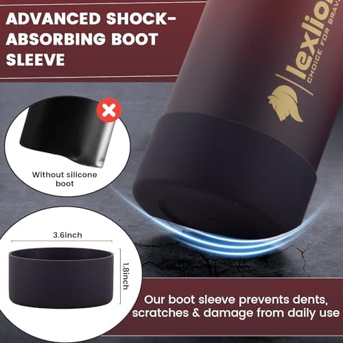 Lexlion Tea Infuser Water Bottle 32 Oz – Triple Wall Insulated Stainless Steel, Loose Leaf & Fruit Strainer, 3 Leakproof Lids, BPA-Free Silicone Sleeve, Reusable Thermal Mug - Bloomnest