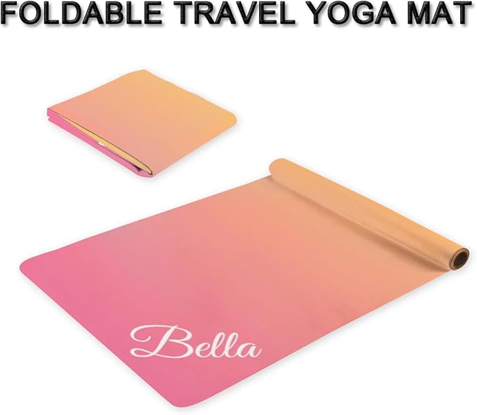 Custom Name Yoga Mat,Personalized Travel Yoga Exercise Mat,Non Slip,Perfect for Kids & Adults,Gradient Color E Series - Bloomnest