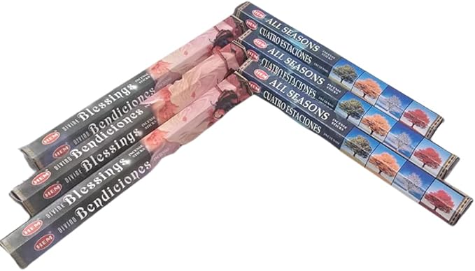 Sandalwood & Vanilla Incense from Hem Bundled with ANKCIENSE Incense Holder Bundle, Variety Pack of 120 Sticks (All Seasons & D Blessings) ANKCIENSE