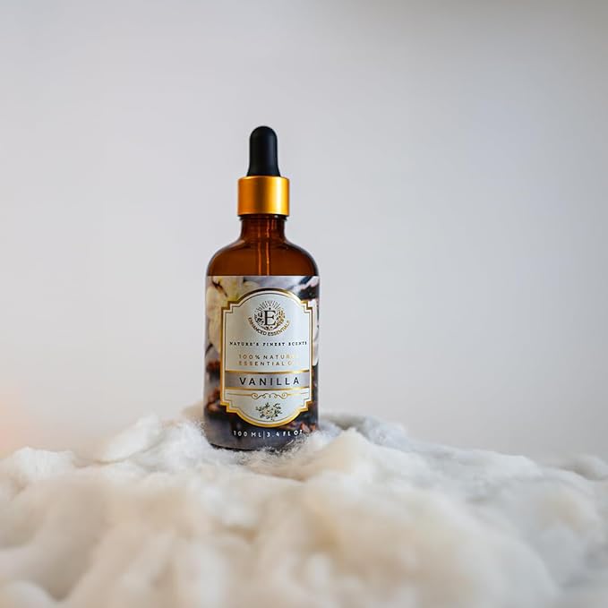 Luxurious Vanilla Essential Oil by Enhanced Essentials|Slow Distilled & Pure|Concentrated Oils for Diffusers,Skin Care, Aromatherapy, Bath,Perfume,Gifting,Soap & Candle Making|3.38 Fl Oz (100 ml) Bloomnest