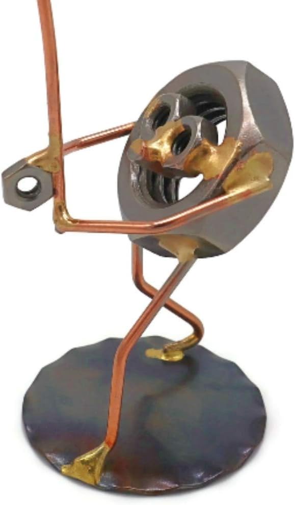 Fishing Nut Collectible Handmade Metal Art Figurine, Desk Accessories, Trophy, Boss Gift, Home Office Décor - Bloomnest