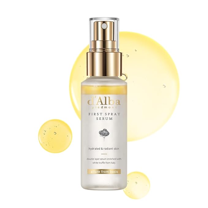 d'alba Piedmont Italian White Truffle First Spray Serum, Vegan Skin Care, Hydrating Face Moisturizer, Glow Serum for Radiant Skin, Non Comedogenic, All In One Mist (1.69 fl oz.) - Bloomnest