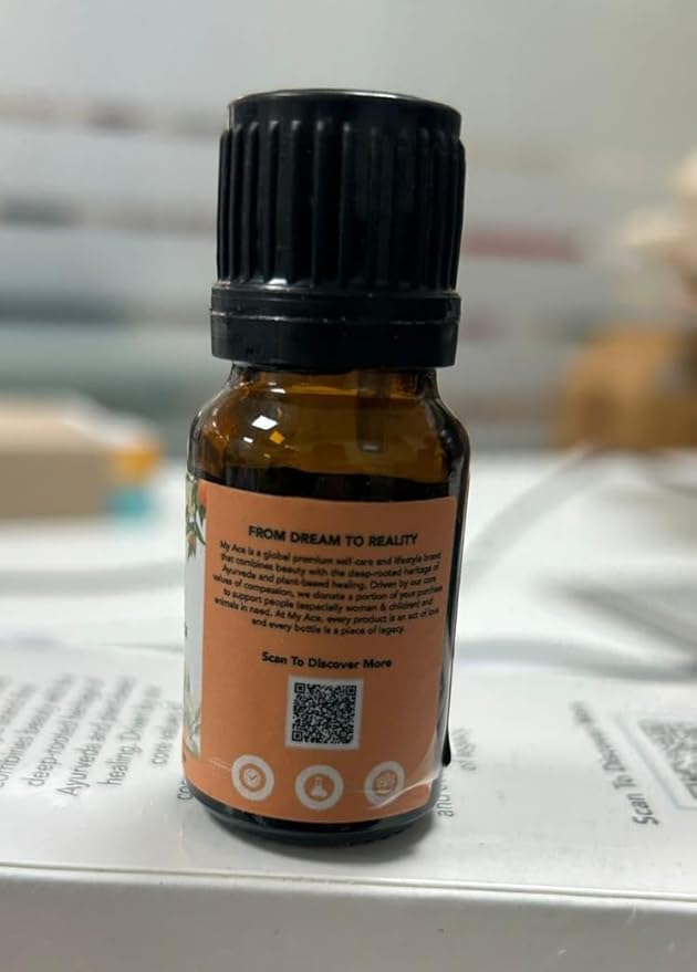 MyAce Orange Essential Oil – 100% Pure & Natural Cold-Pressed Sweet Orange Oil – 0.33 fl oz Amber Glass Bottle with Dropper – Aromatherapy, Diffuser, Candle & Soap Making, Skin & Hair Care MyAce