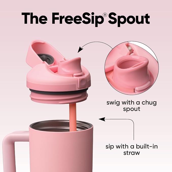 Owala FreeSip Tumbler - Stainless Steel - 30-oz. - Pink (Rose Quartz) Owala