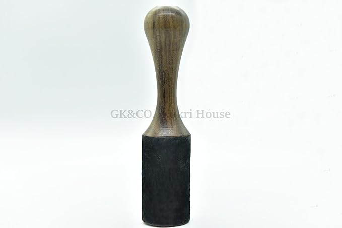 Black Leather-Wrapped Singing Bowl Striker, 7 x 2 Inches, Singing Bowl Mallet, Gong Mallet, Perfect for 6" to 10" Singing Bowls - Bloomnest