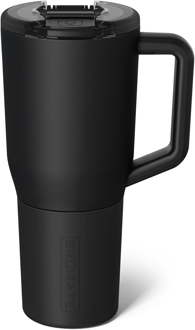 BrüMate Müv - 35oz 100% Leak Proof Insulated Coffee Mug with Handle & Lid - Stainless Steel Coffee Travel Mug - Double Walled Coffee Cup (Matte Black) - Bloomnest