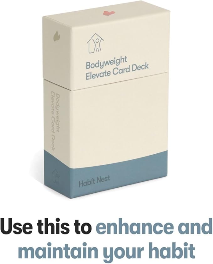Bodyweight Transformation Journal and Elevate Exercise Cards. Complete Fitness System with Effective Bodyweight Exercises in a Card Deck. No Equipment Needed. #1 At home Fitness Journal/Fitness Planner for Women & Men. - Bloomnest