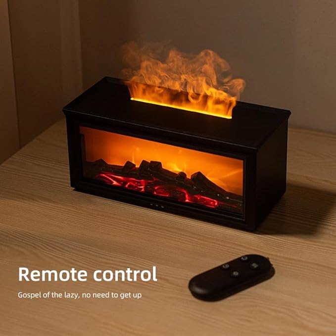 280ML Fireplace Diffuser Essential Oils Diffuser Flame Humidifier with 7 Colorful Lights Timer Remote Control for Home Office Bedroom Yoga SPA Hotel - Bloomnest