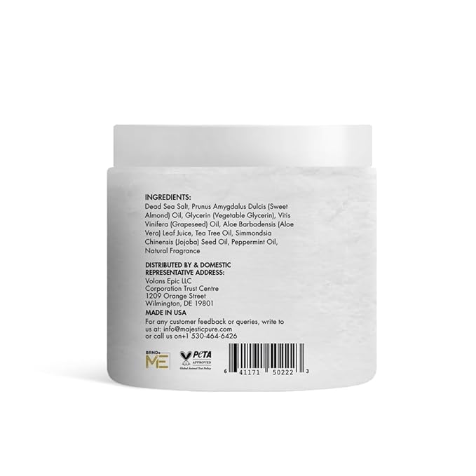 MAJESTIC PURE Tea Tree Foot & Body Scrub with Tea Tree Oil, Exfoliating Salt Scrub to Exfoliate & Moisturize Skin, Deep Cleansing - 10 oz - Bloomnest