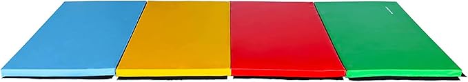 BalanceFrom 10x4 Feet 4-Panel Folding Gymnastics Mat – 2-Inch Thick Pad with Vinyl Surface and Carrying Handles for Tumbling, Yoga, Pilates, Home Workouts, and Martial Arts - Bloomnest