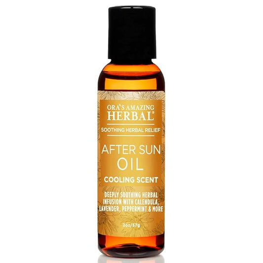 Ora's Amazing Herbal Travel Size After Sun and Shave Oil for Women & Men, Sunburn Relief, Botanical Moisturizer with Nourishing Herbs and Essential oils, Razor Burn, 2 oz with Pump - Bloomnest