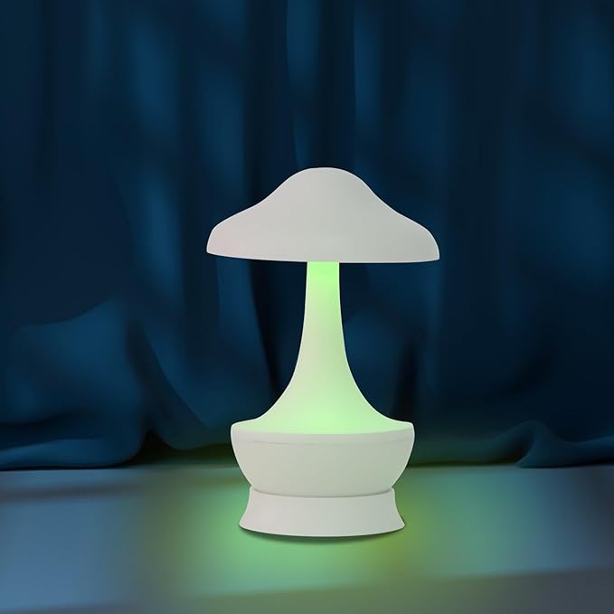 Mushroom Lamp Cordless Table Lamp - Room Decor Aesthetic Night Light for Night Stands and Desk Lamps - Fun and Energy- Night Light with USB Charging Port - Soft Indoor Lighting for Kids (White) - Bloomnest