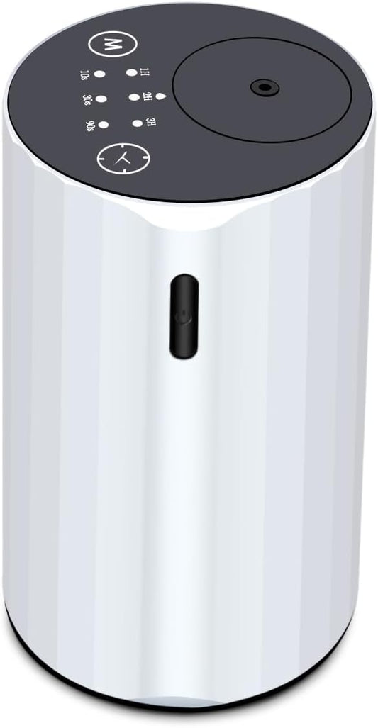 Waterless Essential Oil Diffuser Aromatherapy Scent Diffusers for Home Large Room, Bedroom, Car, Office, Desk, Battery Operated Mini Portable Air Freshener (White-2) - Bloomnest