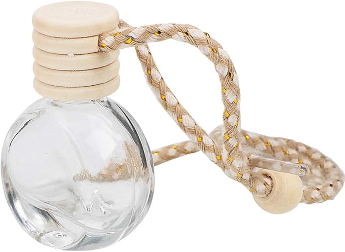 Car Aromatherapy Essential Oil Diffuser Bottle,10 Pack Car Air Freshener Bottle Empty Hanging Perfume Bottle Fragrance Decor Accessories Auto Window Ornament (round) - Bloomnest