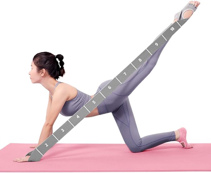 11 Loops Stretch band - Yoga, Pilates, Ballet, and Physical Therapy Stretching strap for Flexibility, Leg Stretching, and Exercise - Durable Stretching equipment for Dance and Fitness - Bloomnest