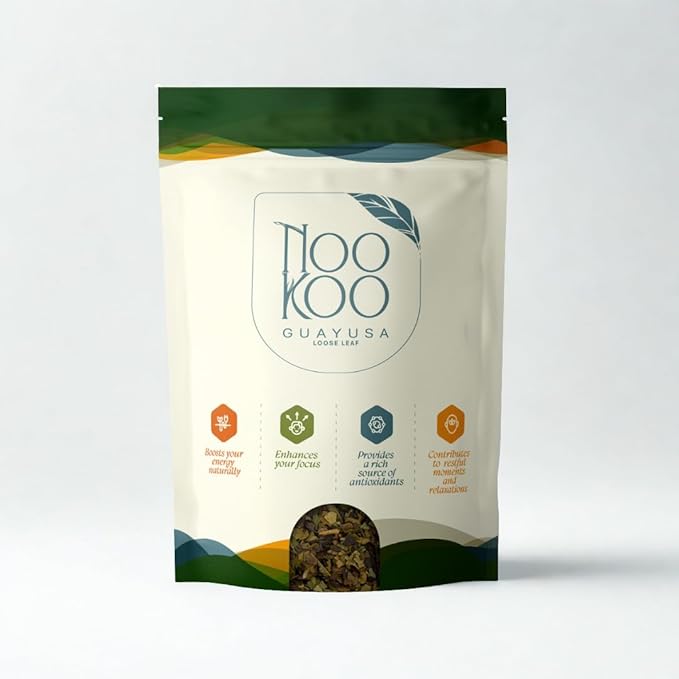 NooKoo Guayusa Loose Leaf Tea – 32oz Organic Caffeine Boost | Smooth, Jitter-Free Energy Alternative to Coffee | Antioxidant Herbal Tea for Focus & Clarity - Bloomnest