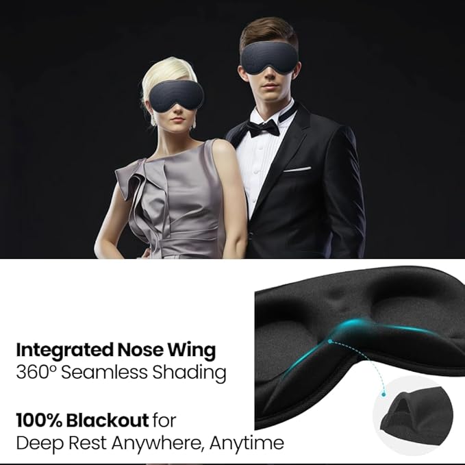 Sleep mask,100% Light Blocking Eye mask,Superior Materials to Silk,Travel Essentials,Sleeping mask,Eye mask for Sleeping - B-2-202508011518 - Bloomnest