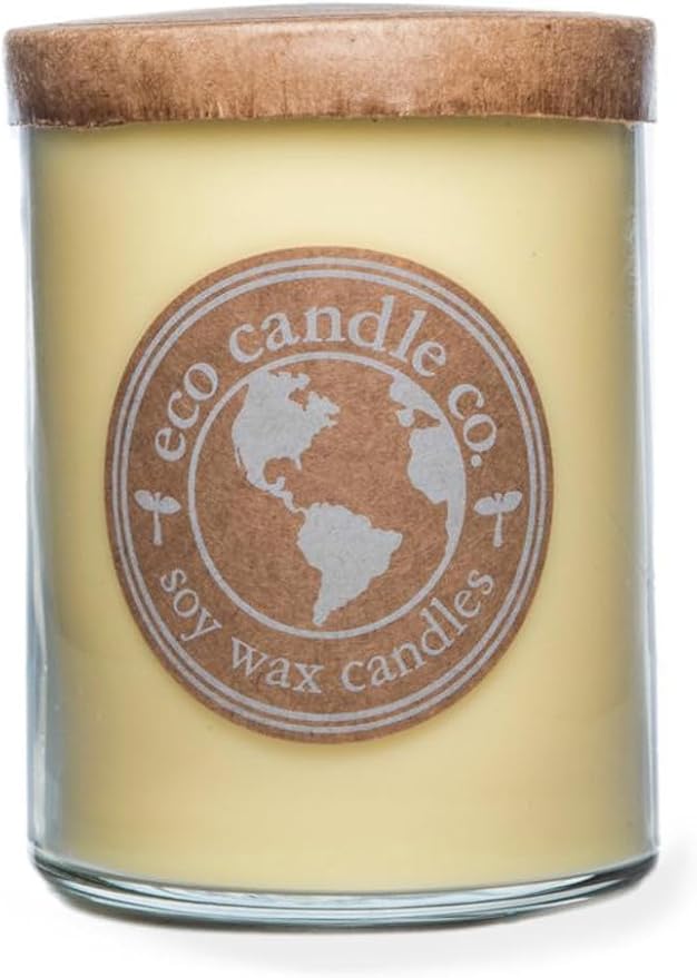 ECO CANDLE CO. Recycled Candle, Sunshower, 18 oz. - Scents of Citrus & Musk - 100% Soy Wax, No Lead, Kraft Paper Label & Lid, Hand Poured, Phthalate Free, Made from Midwest Grown Soybeans - Bloomnest